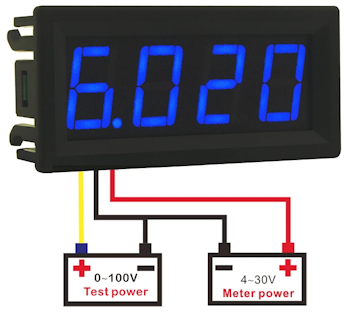 Einbau-Voltmeter blau